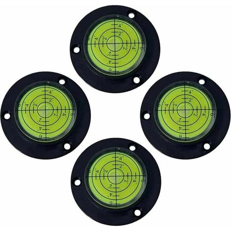 Lot de 4 niveaux à bulle horizontaux universels de 50 mm - Pour instrument à bille horizontale - Trou de positionnement à travers (50 x 13 mm), (1/5)