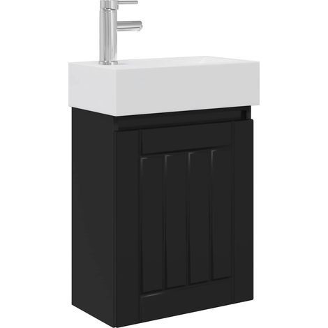 Módulo de baño con grifería Negro 45,5 x 25,5 x 84 cm vidaXL (1/5)