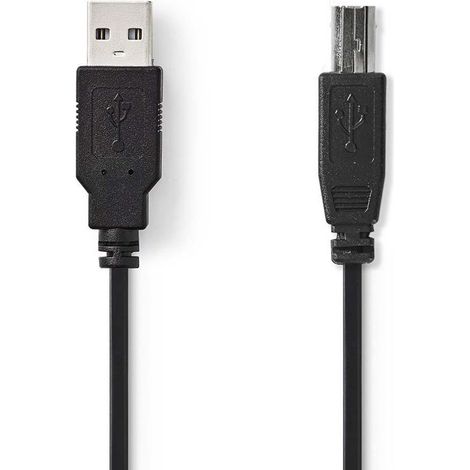 Cable usb usb 20 usb a macho usb b macho 480mbps niquelado 300 metros redondo pvc negro caja