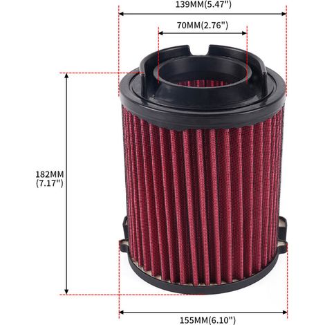 Filtre à air haute performance pour voitures, compatible avec Volkswagen Golf et Audi A3, modèle E-2014. Un filtre à air haute performance E-2014 pour Volkswagen Golf/A3, débit d'air d'admission élevé (1/4)