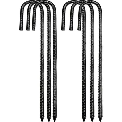 Stück Gewindestangen-Erdanker/Erdanker/Erdanker für Außenzäune. Neue, robuste Metall-Bewehrungsstäbe mit J-Haken, Stahl-Erdanker mit r (1/5)