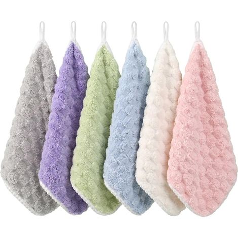 6-Piece Microfiber Makeup Remover Wipes, Coral Fleece Face Towels (1/5)