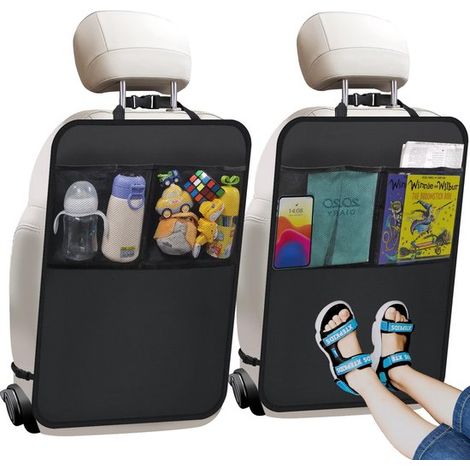 Set mit 2 Schutzhüllen für die Rückbank von Kinderautos, geeignet zum Schutz der Autositze vor Schlamm und Kratzern, Sitzkissen mit Netztaschen (1/5)