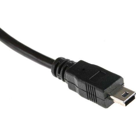 Câble USB RS PRO, Mini USB B mâle vers USB-A mâle, Noir, 5m ( Prix pour 1 ) (1/3)