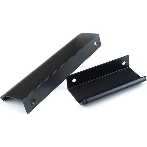 Poignées de meubles de cuisine en alliage d'aluminium nickel brossé, poignées de tiroir noires, boutons de porte de placard, cabine (1/5)