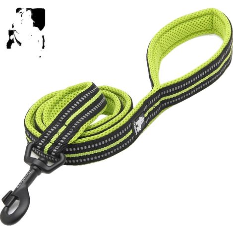 Correa para perros, material de nailon resistente, agarre cómodo, amarillo neón, M 2cm x 200cm (1/2)