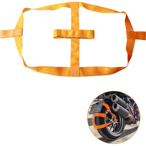 Sangle Remorque Moto,Remorque Sangles D'arrimage,Sangle Arrimage Moto Tension de Roue Arrière,Dispositif de Sécurité pour Le Transport de Moto,Convient à Tous Les Pneus Courants de Motos (1/5)