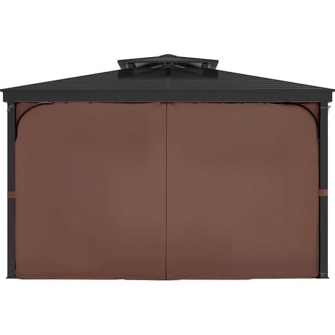 Rideaux de gazebo extérieur 12 x 12 x 6,9 pi, 4 panneaux latéraux occultants avec fermetures éclair, remplacement pour tonnelle patio, lot de 4, café (1/5)