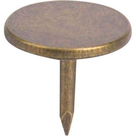 Clous de tapisserie Sheens, 100 pièces, clous décoratifs ronds à tête plate en fer cyan bronze pour meubles de canapé anciens, accessoires métalliques de tapisserie (11 x 11 mm) (1/4)