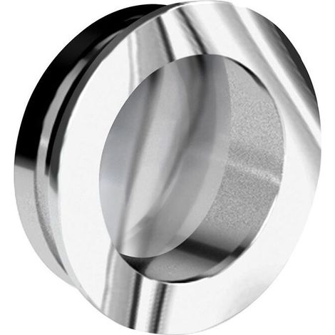 Poignée cuvette ronde 40 mm – Encastrable métal chromé – Pour porte coulissante – Diamètre de perçage 35 mm – Profondeur 10 mm (1/4)