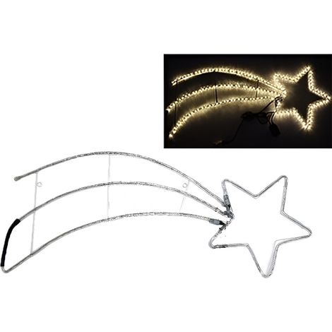 Decorazioni per esterno NATALIZIE Stella cometa 180 luci led bianco caldo CM 125 grande cm 125 LUMINOSA addobbi DECORAZIONI di natale (1/4)