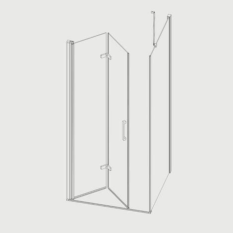 Duschecke mit einer Falttür NARDI - Glas 6mm / Falttür 70 cm rechtsbündiges Seitenstück: 66.5 - 69 cm (1/4)