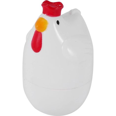 Vaporera para huevos duros Stoessel, cocedor de huevos para microondas con forma creativa de pollo. (1/5)