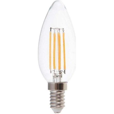 LED à filament bougie, XU,V-TAC 4 W E14, Blanc froid, produit de haute qualité, longue durée de vie, économe en énergie, sans UV, conforme à CE/RoHS, satisfaction garantie - KZQ (1/4)