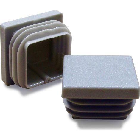 Ajile - Embout Insert Protection à Ailettes Entrant Patin Pied de Chaise Meuble Mobilier Tubulaire Carré en Plastique GRIS Pour Tube 20 x 20 mm