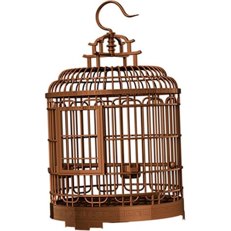 Cage De Vol Ronde Vintage pour Oiseaux Adaptée Aux Perruches Et Aux Pinsons Facile à Transporter Entretenir pour Intérieur Et Extérieur (1/2)