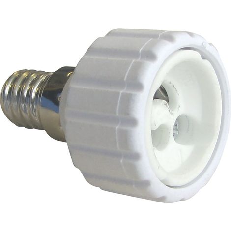 CENTRALE BRICO Transformateur de douille E14 en GU10 GU10, plastique, blanc 100 W (1/2)