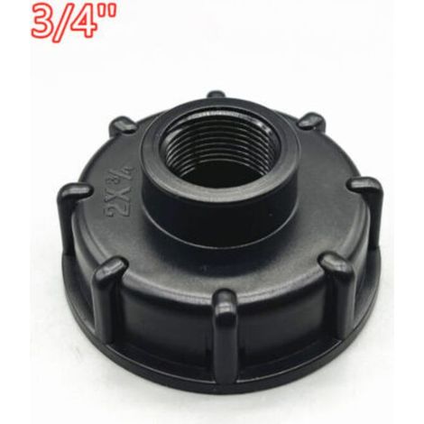 Adaptateur IBC Bouchon s60x6 pour cuve 1000 litres, 3/4 Pouce (version convexe externe 6 points (3/4") épaissie)-