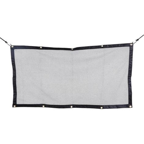 Barrière de voiture pour chien avec corde réglable et crochet, 115 x 62 cm, grille de séparation universelle pour coffre de voiture, filet de sécurité pour chien, animal domestique, SUV, camion,