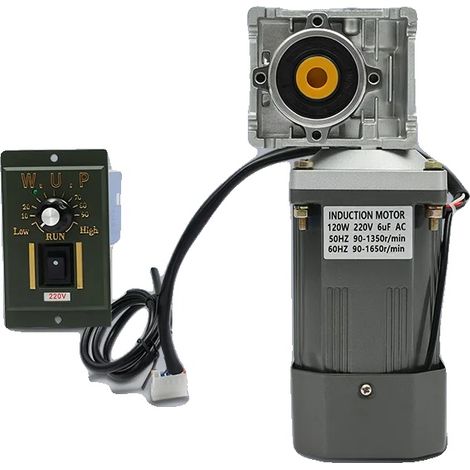 Motorino a vite senza fine, potenza 120W, tensione 220V CA, velocità 1650 giri/min, rapporto di riduzione 30:1, doppi cuscinetti a sfera (1/5)