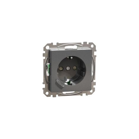 Merten Wiser Schutzkontakt-Steckdose, 16A 230V, Thermoplast, Anthrazit (1/2)