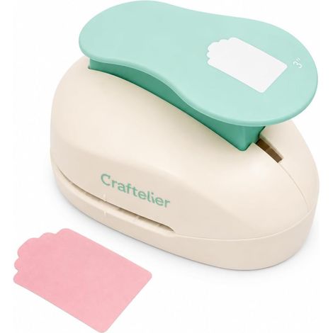 Perforatrice d'étiquettes de 7,62 cm (3") pour le papier et le bristol Spécial décoration de Scrapbooking et Loisirs Créatif Dimensions approximatives 15 x 9,5 cm (1/5)