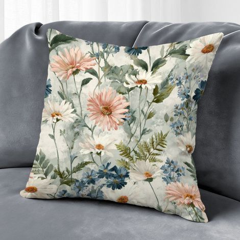 Housse de coussin floral papillon printemps été, décoration salon,40×40cm (1/5)