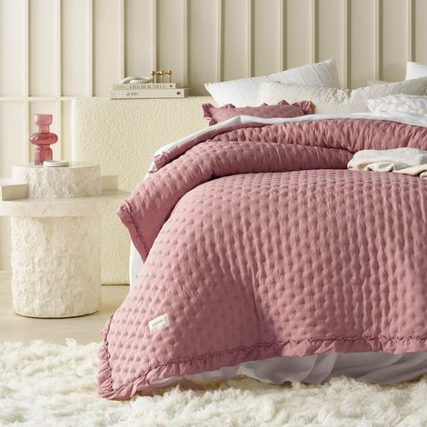 Dessus de lit 200 x 220 cm Rose (1/5)