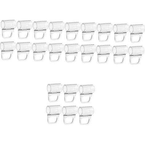24 Poignées transparentes, ABS, pour stores enrouleur, diamètre 20mm, installation sans outil, pour fenêtre et rideau
