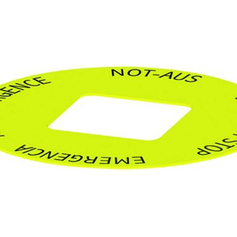 Georg Schlegel Unterlegschild 4-sprachig bedruckt für Einbauöffnung 23 x 23 mm Montageausschnitt 23,0mm x 23,0mm - 1 Stück
