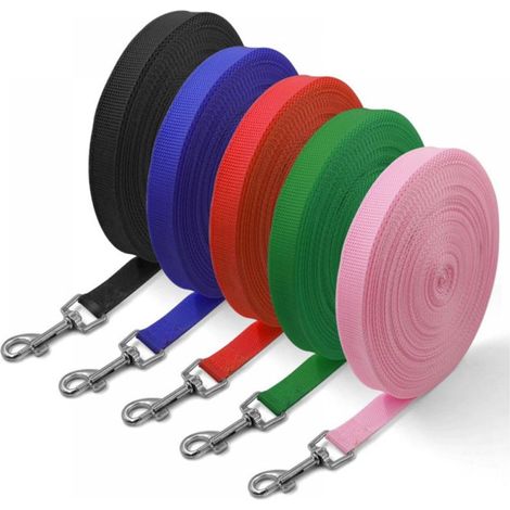 Laisse D'entraînement Pour Chien - Nylon Tressé - 4,5 M / 6 M / 9 M / 15 M / 30 M - Crochet Pivotant En Alliage De Zinc - Pour Entraînement, Rappel, Camping, Marche En Plein Air (1/5)