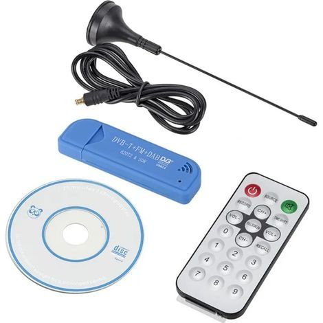 Clé récepteur de carte Tv numérique Sdr + Dab + Fm Dvb-T Rtl2832U + FC0012, Usb 2.0, Tuner de télévision numérique, Usb Fm + Dab + Dvb-T + Sdr (1/5)