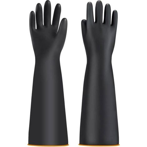 Gants de protection chimiques pour homme - Gants industriels chimiques - Gants longs imperméables - Gants de bassin - Gants de tr (1/4)