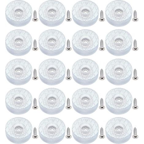 (20 Pièces) Antidérapant Silencieux 30mm Grand Protecteur Sol Silicone Patins de Meubles Planeurs avec vis pour Pieds canapé Table Bureau