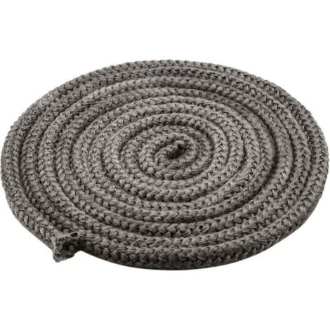 Joint de cheminée, cordon de porte de four, corde en fibre de verre ignifuge 10 mm x 4 m pour poêle, cheminée, four, chaudière, résistant à la chaleur (450-550 °C), noir (1/4)
