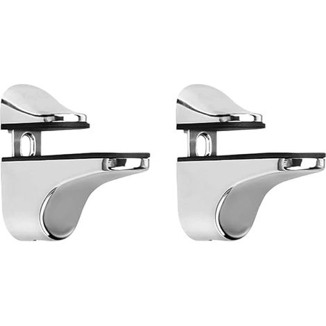 Support D'étagère en Verre Réglable, 2 Pcs Support D'étagère en Verre, Pince en Verre à Fixation Murale, Support pour Étagères en Verre, pour Tablette Verre