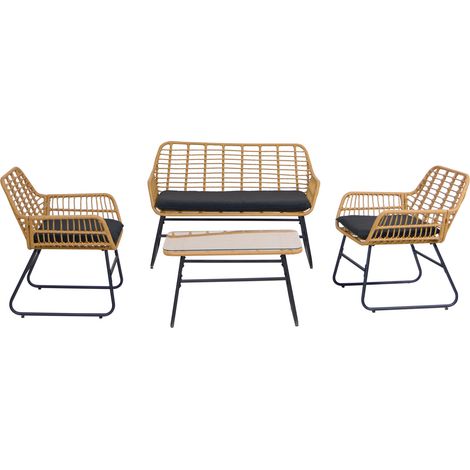 Salon de Jardin en Rotin et Metal (1/5)