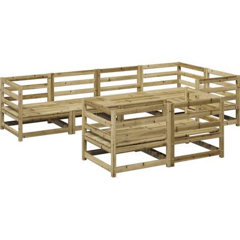 Maison Exclusive - 7-tlg. Garten-Sofagarnitur Kiefernholz Imprägn