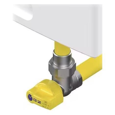 Valvola filettata per contatore gas bitubo DN25 1"- valvola 90° frontale versione FF G243110200 (1/3)