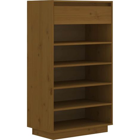 Maison Exclusive - Zapatero madera maciza de pino marrón miel 60x (1/5)