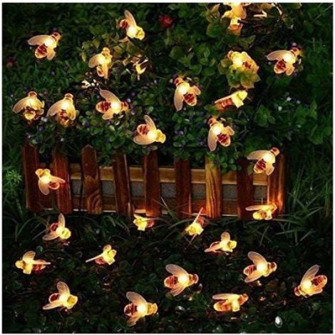 Guirlande solaire 50 LED, 7m, 8 modes, IP65, intérieur/extérieur, blanc chaud (1/4)