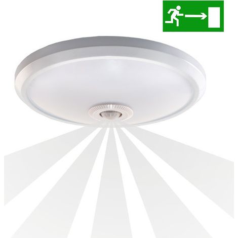 Plafoniera Orno Zonda LED EMERGE 12W, bianca, in policarbonato, con sensore PIR.