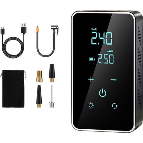 Compresor de aire portátil,Batería de 4000 mAh,6 en 1,Bomba eléctrica para bicicleta,Bomba de aire para neumáticos,Bomba para balones,10 L/min (1/5)