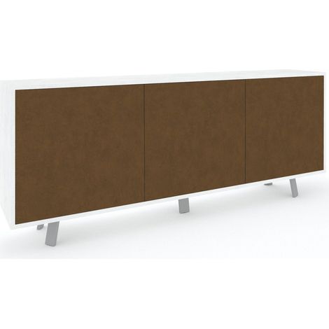 Mobile Soggiorno Madia 3 Ante 177x41x74 cm Ossido Bianco e Ruggine (1/3)