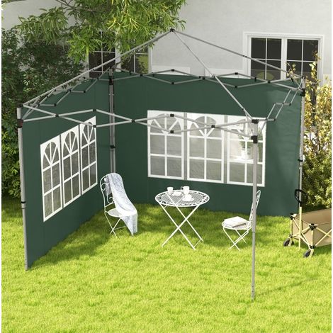 Pareti laterali per gazebo 3 x 3 / 3 x 4 m con finestra, verde HAVRYA (1/5)