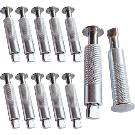 12 x Couverture de piscine rétractable 16 x 65 mm Piton rétractable pour bâche de piscine avec douille en acier inoxydable (12) (1/5)
