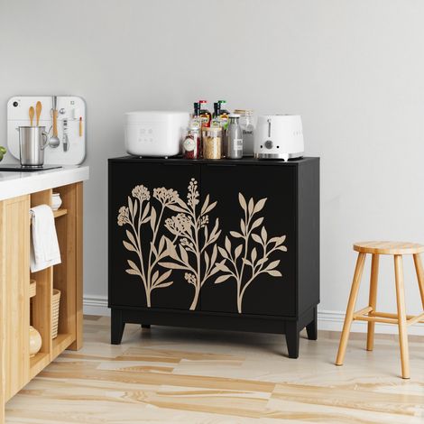 MEUBLIV Credenza 80 cm nera – doppia anta, ripiani regolabili (1/5)