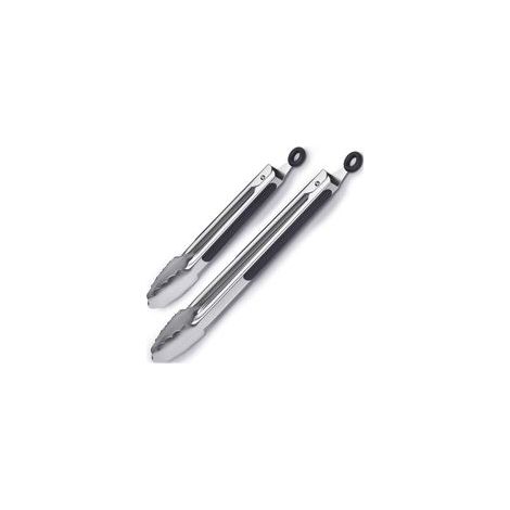 Grillzange, Küchenzange aus Edelstahl und hitzebeständigem Silikon, 2er-Set (1/5)