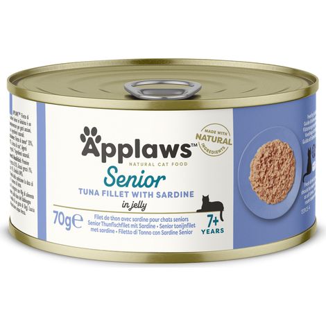 Applaws Premium Cibo umido per gatti Senior Tonno Sardine in gelatina 70g (1/3)