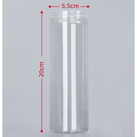 (H-428ml)1 bouteille d'emballage en plastique PET transparente vide avec fermeture hermétique, type seau circulaire, bocal à biscuits, boîte de conservation alimentaire scellée, récipient de stockage (1/5)